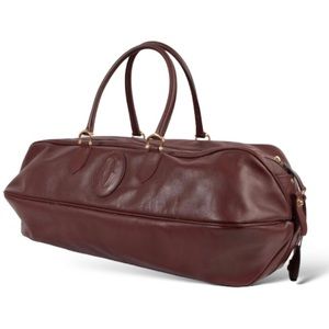 Must de Cartier Boston Weekend Duffel Travel Bag in Vintage Box Leather Burgundy
